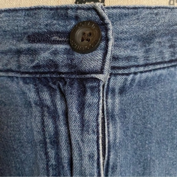 Woolrich Vintage 90's Denim Jean Shorts Button Zip Fly and Draw String Cargo - Picture 4 of 5